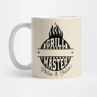 Grill master, grilling and chilling; grill; bbq; barbeque; meat; cook; cooking; chef; cooks; gift for husband; dad; father; food; Mug